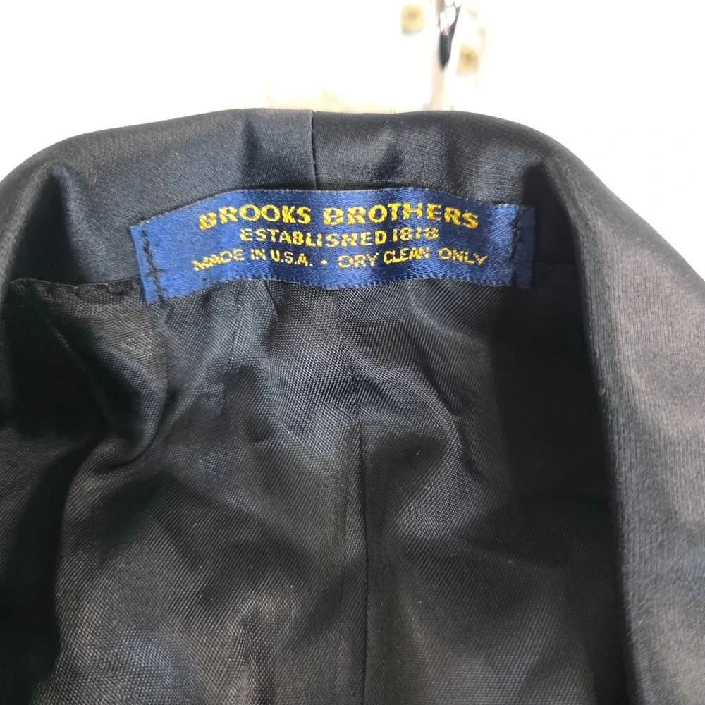 Brooks Brothers USA Union Made Black Tuxedo Jacket Shawl Lapel Wool 43 Chest